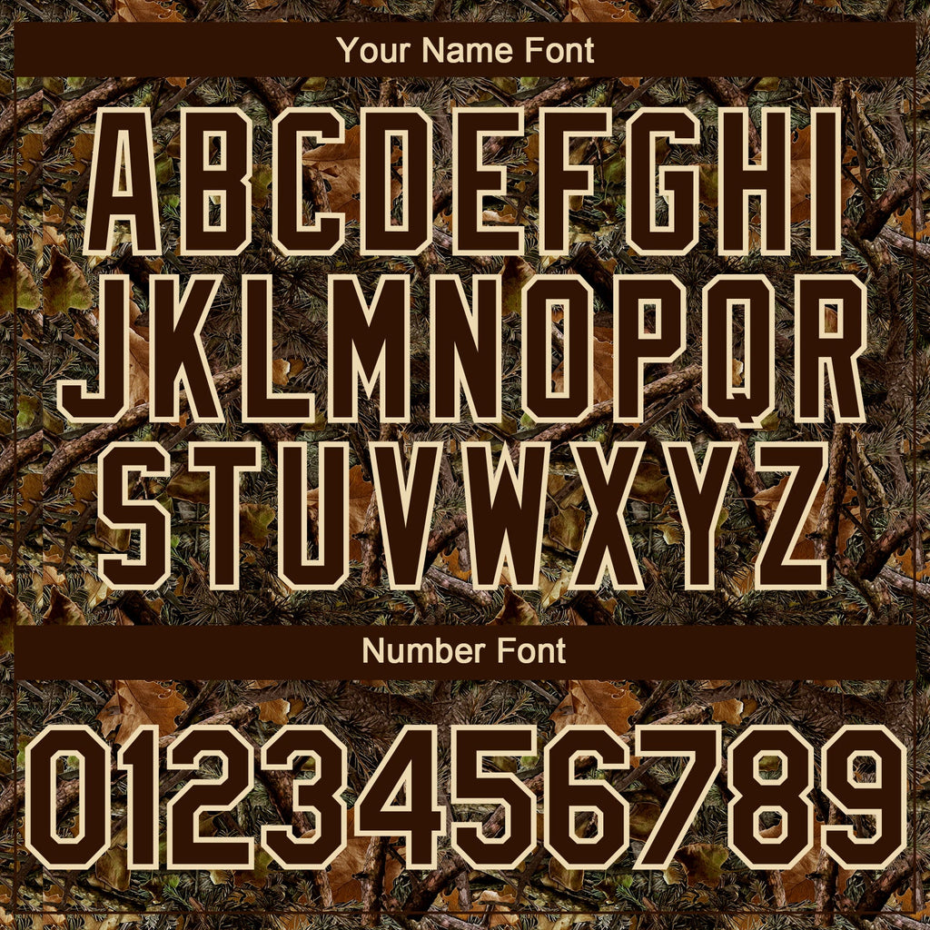 Custom Camo Brown-Cream 3D Woodland Camo Authentic Salute To Service Baseball Jersey
