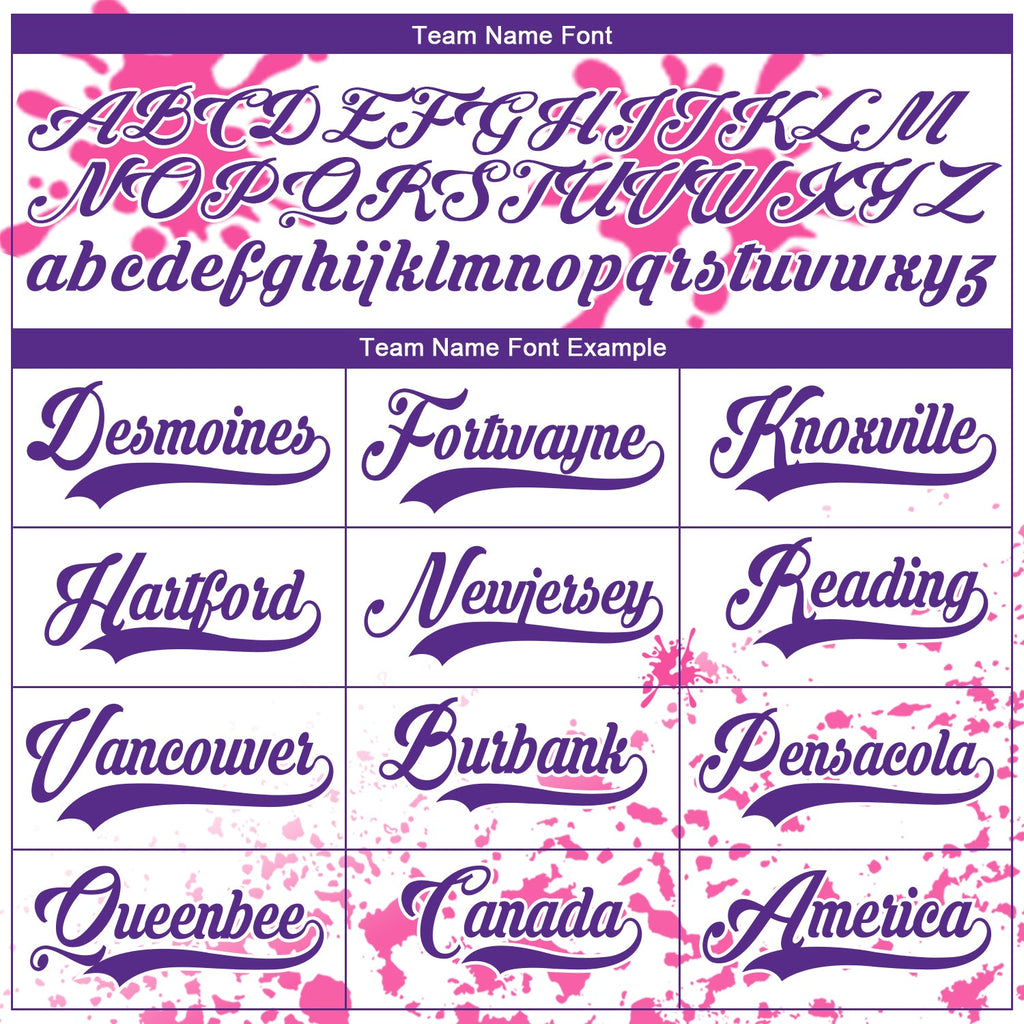 Custom Camo Purple Pink-White Splash Hockey Lace Neck Jersey