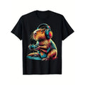 Capybara Funny Video Games Humorous Gamers Animal Lovers Casual Comfortable Daily Life Made USA T-Shirts