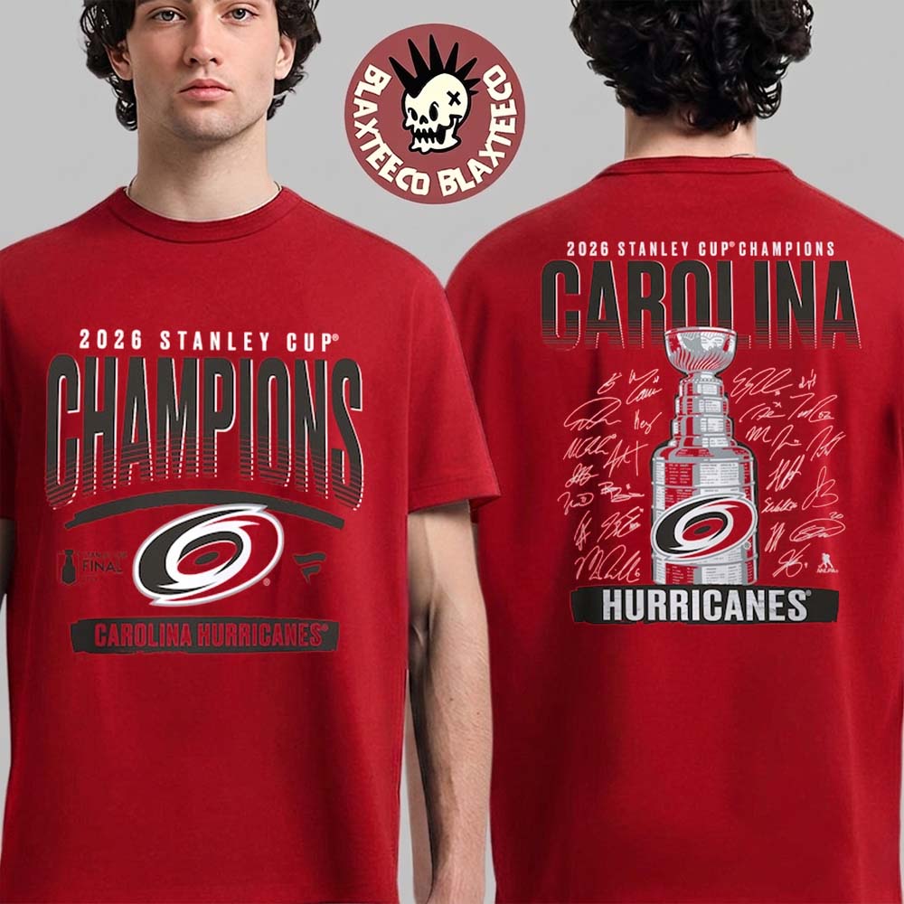 Carolina Hurricanes 2026 Stanley Cup Champions Signature Roster T-Shirt