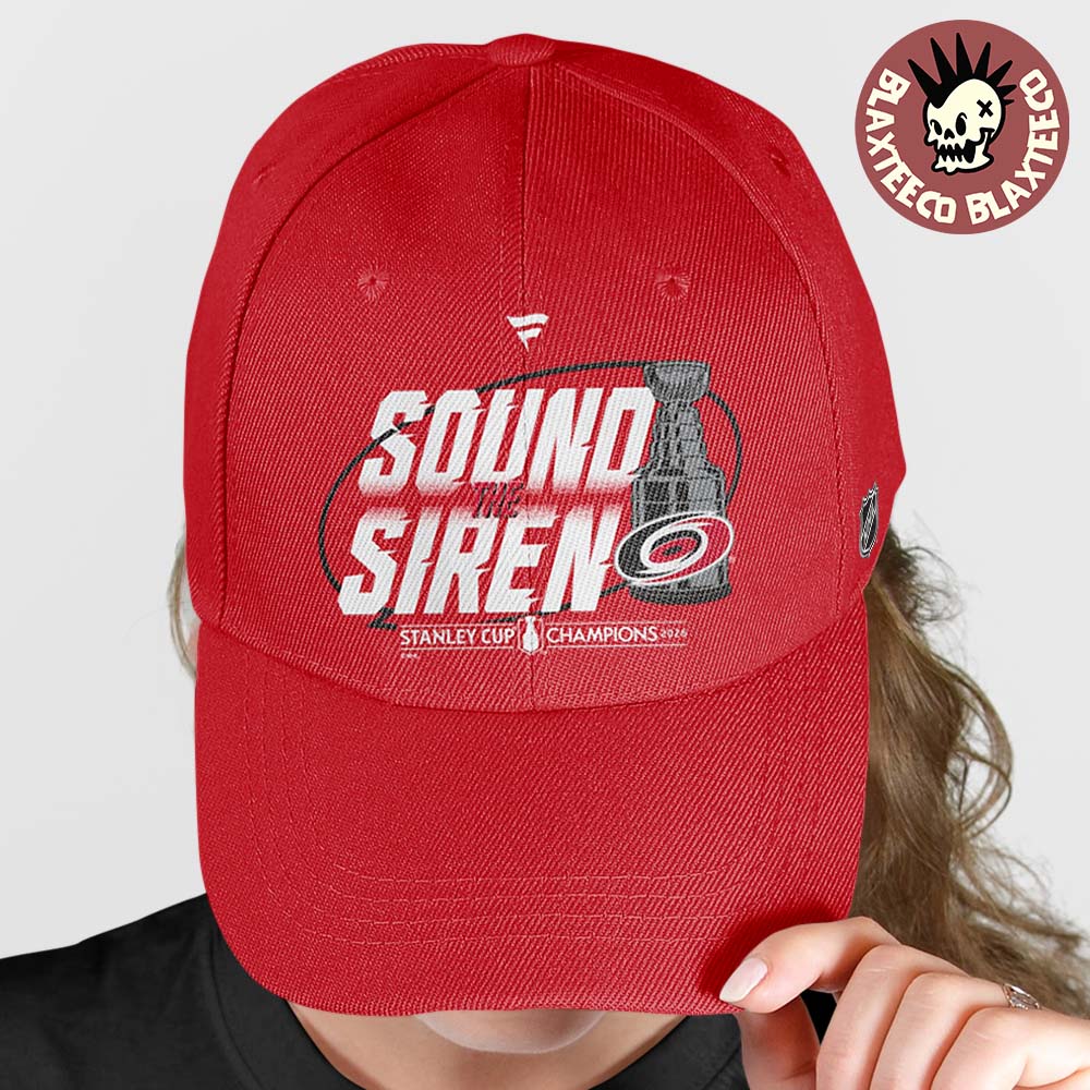 Carolina Hurricanes Fanatics Red 2026 Stanley Cup Champions Parade Celebration Sound The Siren Cap Hat Snapback