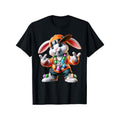 Casual Outing Easter Bunny Rapper 100% Cotton Black Colorful Beaded Necklace Casual Round Neck Perfect Easter Made USA T-Shirts