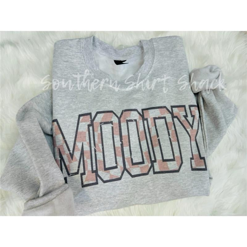 Checkered Moody Ash Gray T-Shirts