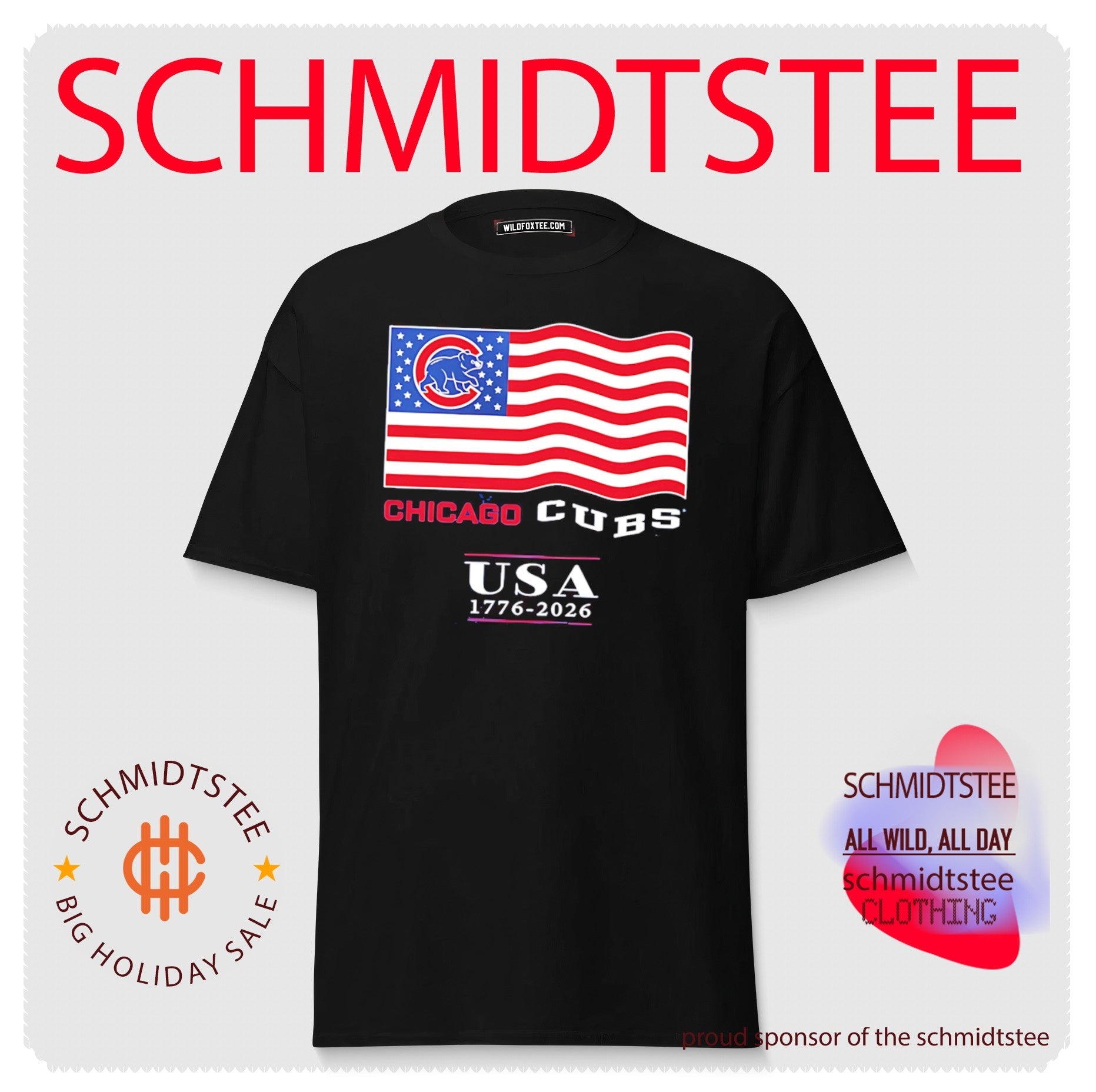 Chicago Cubs USA 1776-2026 Patriotic Flag 4th of July shirt