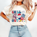 Chill 4th Out Funny 4th July Retro 4th July Fourth July America American Flag Patriotic Freedom T-Shirts