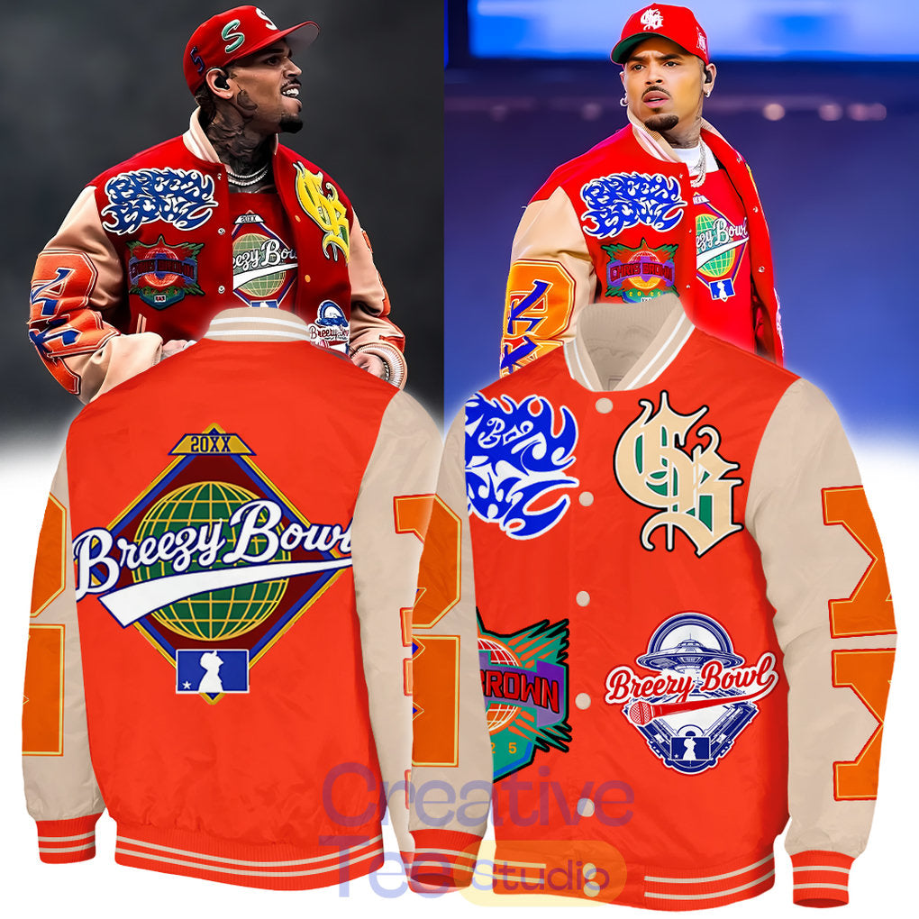 Chris Brown Breezy Bowl XX Special Bomber Jacket