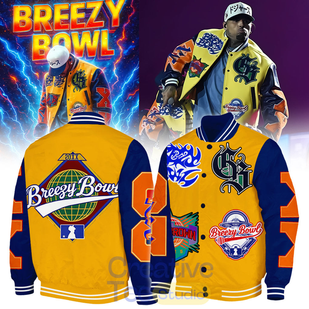 Chris Brown Breezy Bowl XX Special Bomber Jacket