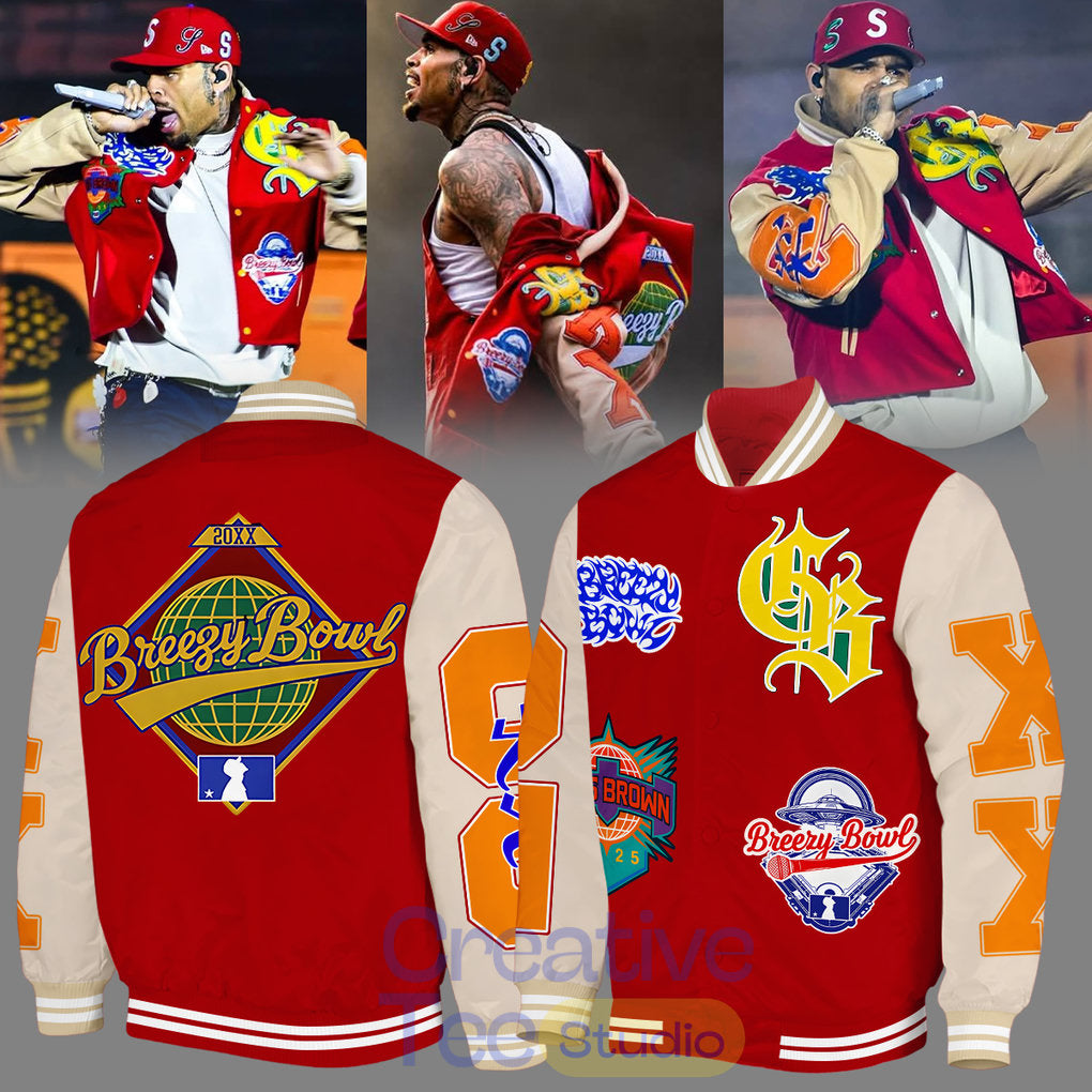 Chris Brown Breezy Bowl XX Special Bomber Jacket
