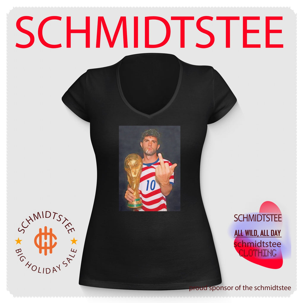 Christian Pulisic holding trophy middle finger shirt