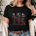 Dancing Skeleton Skeleton Character Shirt Lights Merry 2024 Vintage Casual T-Shirts