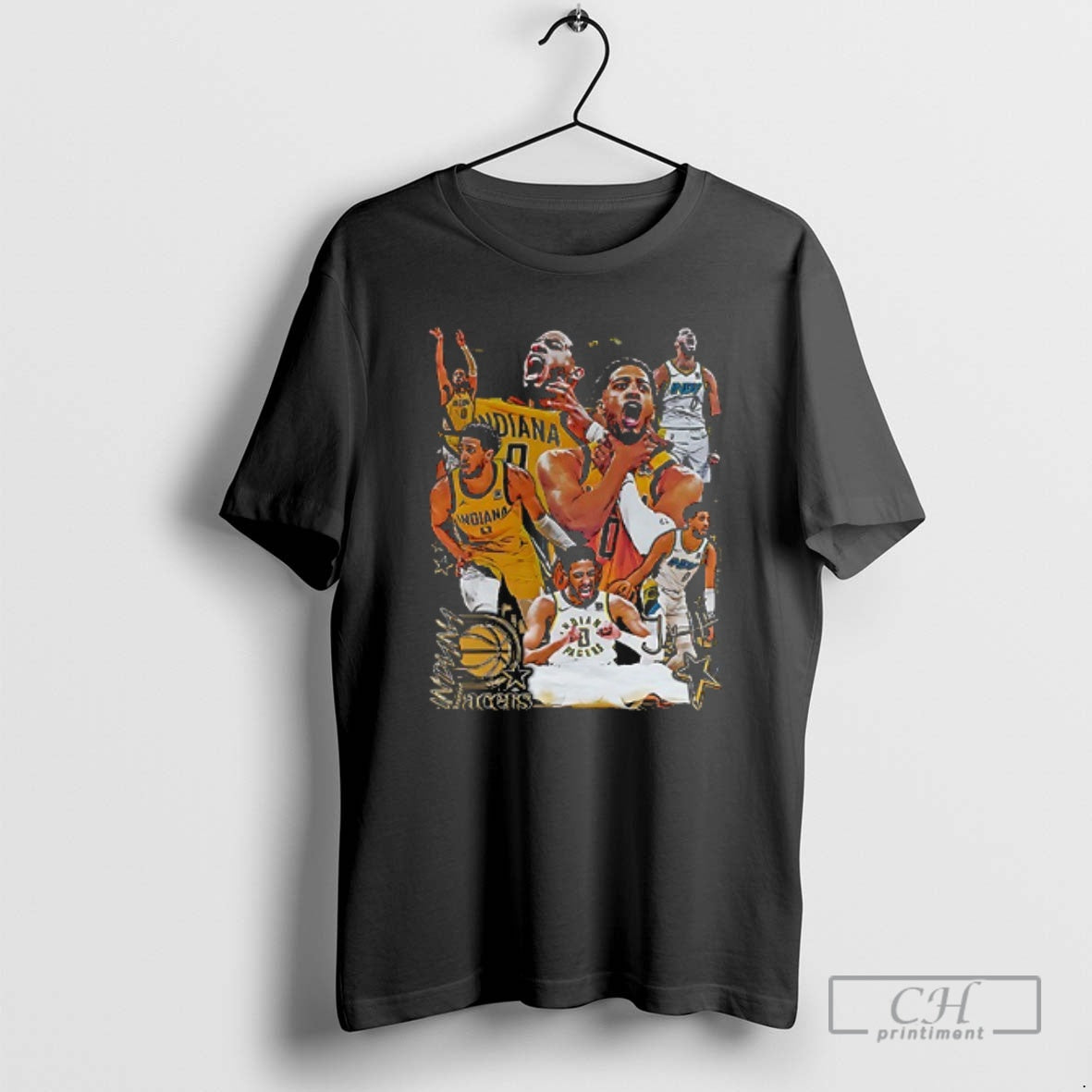 Classic Indiana Pacers Tyrese Haliburton Graphic Vintage Signature Double Sided Graphic Shirt Sweater