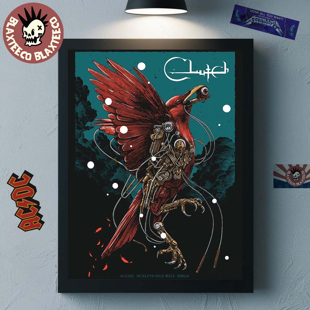 Clutch Berlin Germany 2025 Gig Poster At Huxelys Neue Welt On December 3 2025 Home Decor Poster Canvas