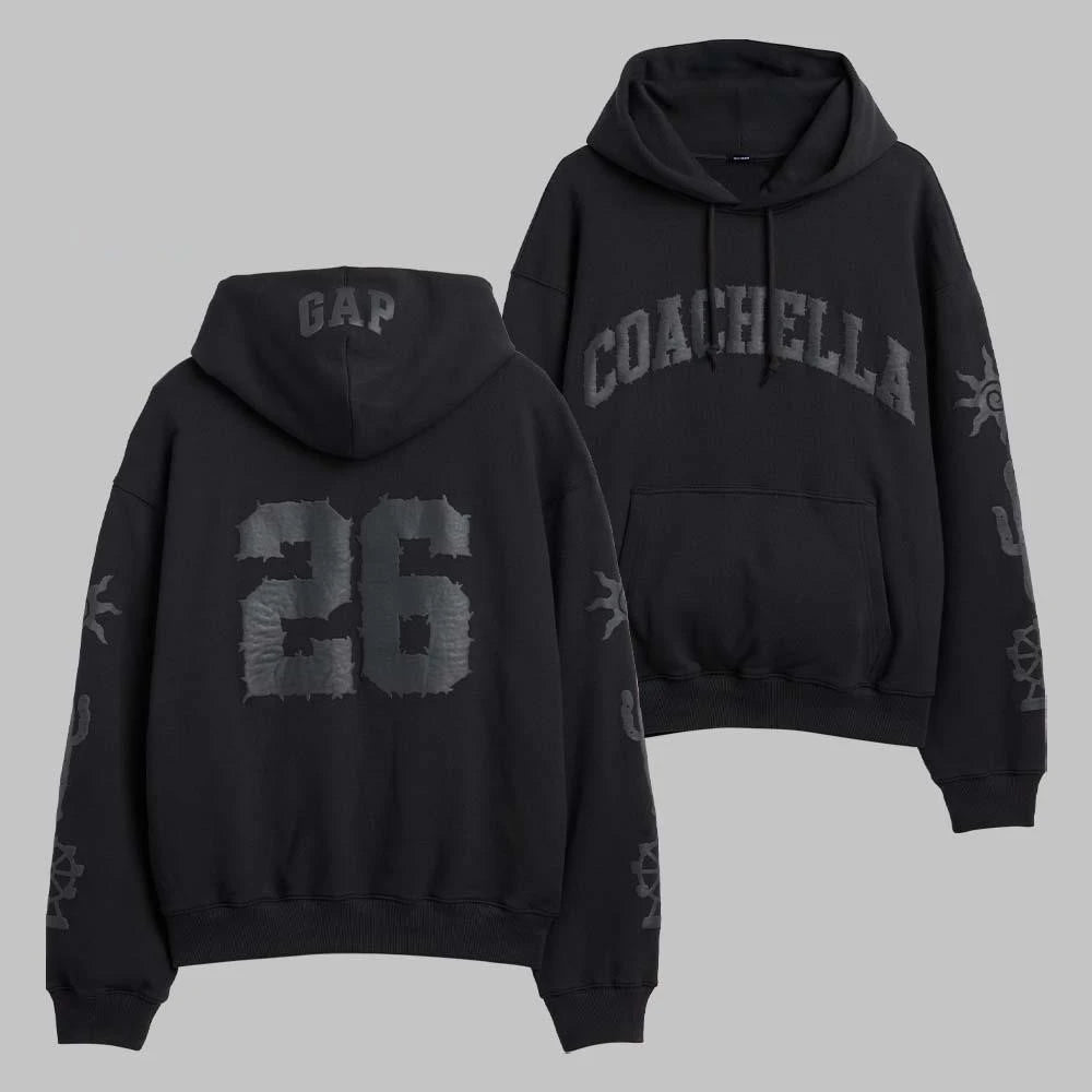 Coachella 2026 X Gap Merch In Indio California Black Hoodie