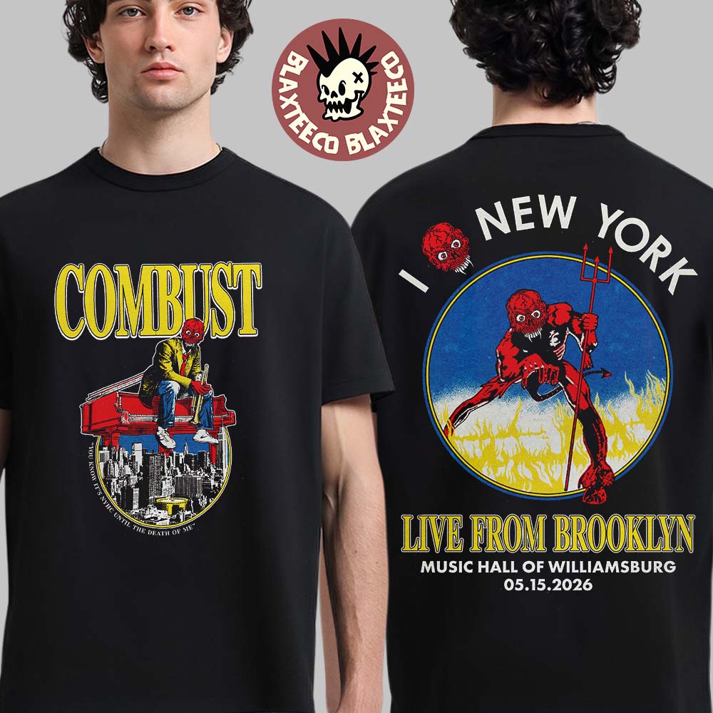 Combust Live From Brooklyn New York 2026 Event Tee At Music Hall Of Williamsburg On May 15 2026 Billy Joel And Iron Maiden Inspired T-Shirt