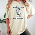 Comfort Colors Cartoon Duck & Letter Print Drop Shoulder Casual Half Sleeve Round Neck Top Daily T-Shirts