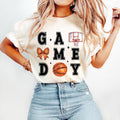 Coquette Basketball Game Day Basketball Mom Basketball Shirt Basketball Mama Retro Basketball Sports T-Shirts