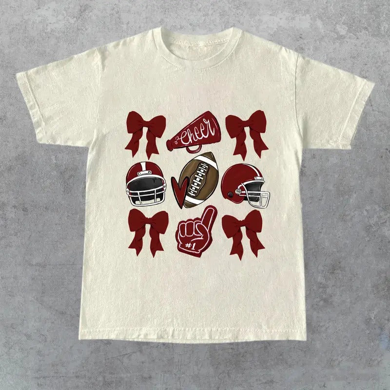 Coquette Game Day Shirt Football Game Day Coquette Football Shirt Sports Team Spirit Shirt Coquette Shirt Football Lover Shirt Womenswear Casual Fit Top Hot 2025 2 T-Shirts