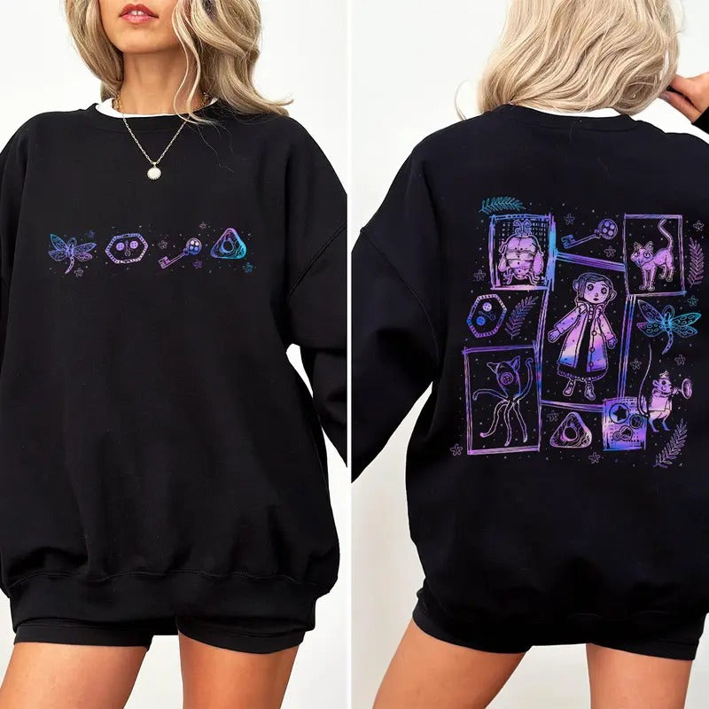Coraline Dreaming Tunnel Color Famous Horror Movies Horror Character Shirt Halloween T-Shirts