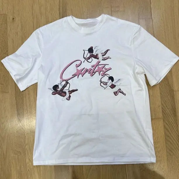 Corteiz White Cupid Allstars Cotton Short Sleeve Y2k Shirt Hip Hop Womenswear Menswear Top Streetwear T-Shirts