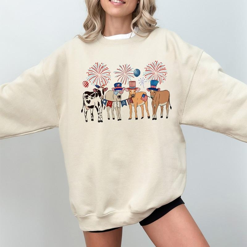Cow 4th July Funny Cow Shirt American Flag Shirt Independence Day Shirt Western Shirt Patriotic Shirt Farm Animals T-Shirts