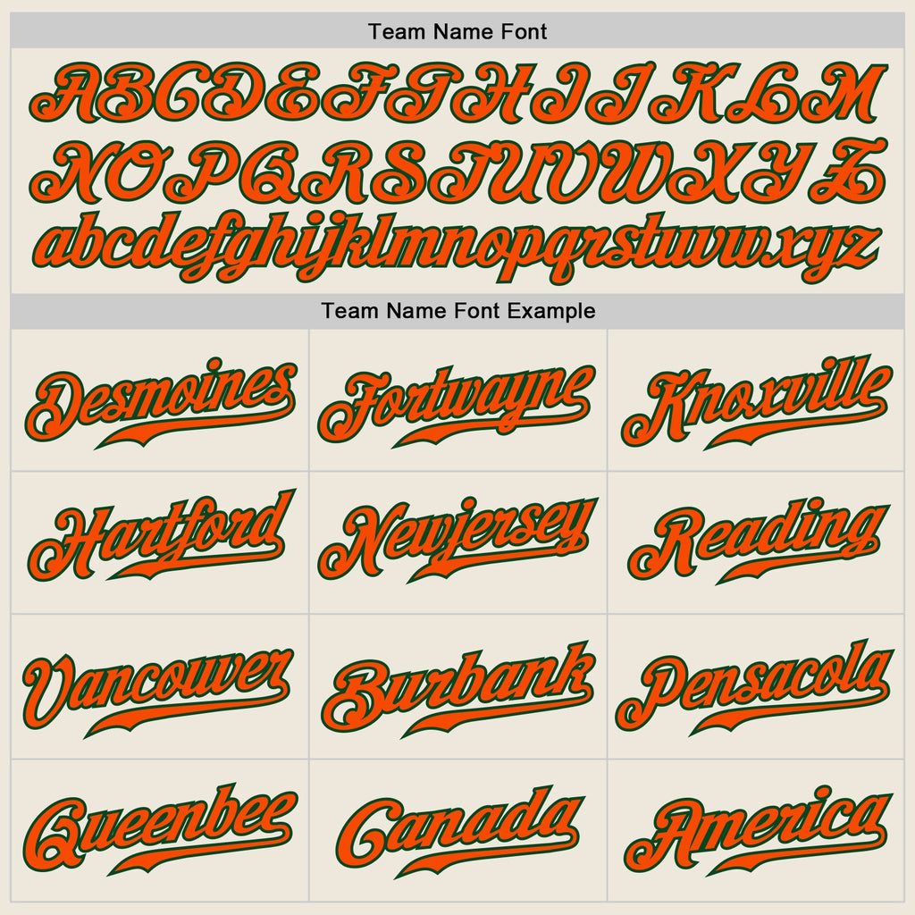 Custom Cream Navy Pinstripe Orange-Green Authentic Baseball Jersey