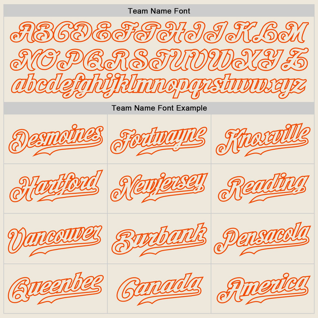Custom Cream Cream-Orange Authentic Baseball Jersey
