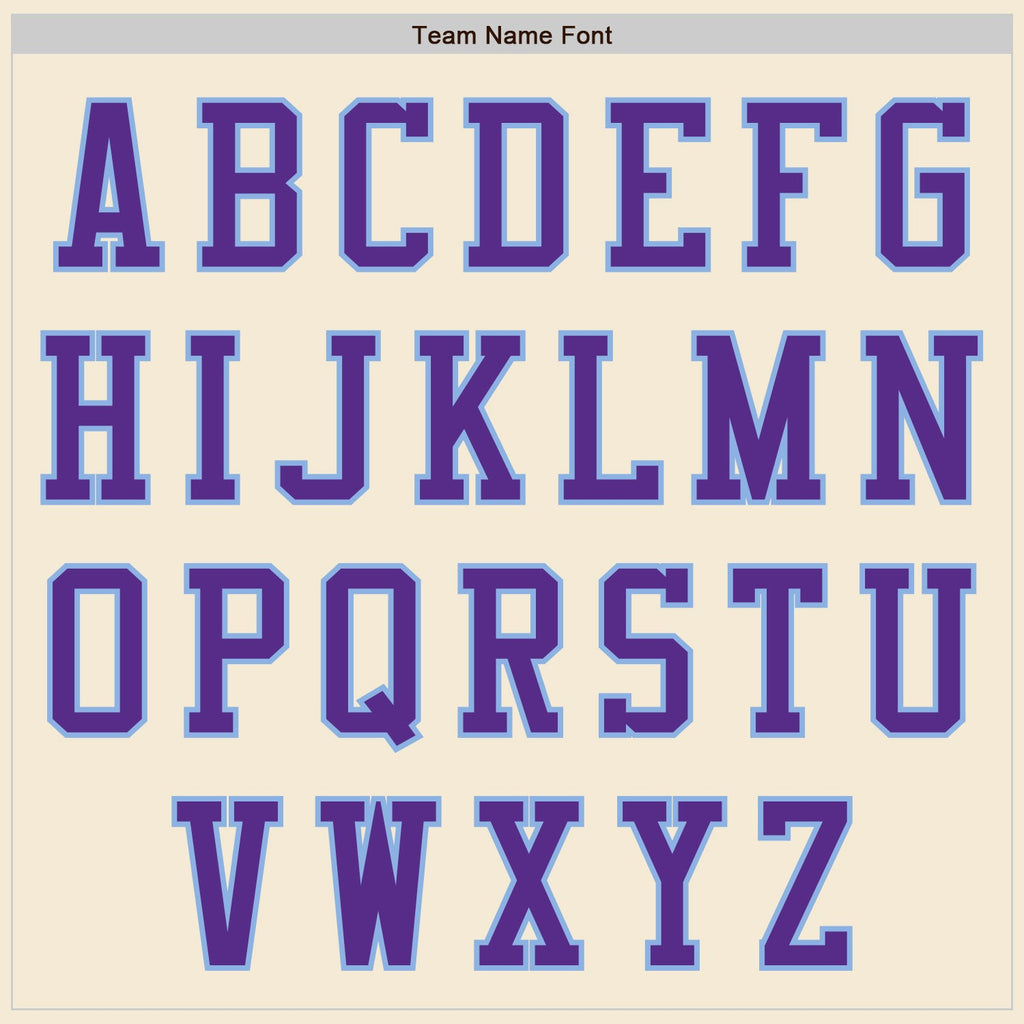 Custom Cream Light Blue-Purple Authentic Baseball Jersey