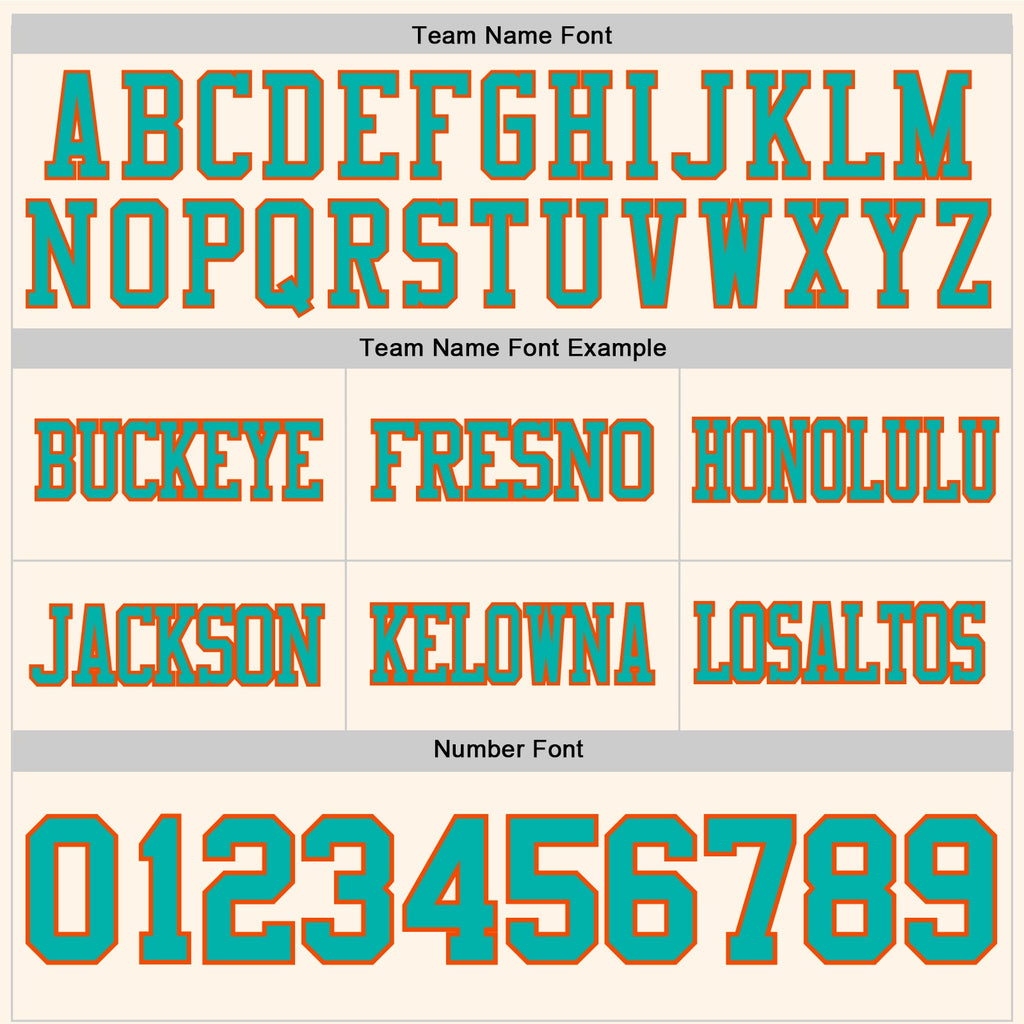 Custom Cream Aqua-Orange Authentic Football Jersey