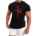 Cross & Letter JESUS LIVE Pattern Print Summer Clothes Outfits Made USA T-Shirts
