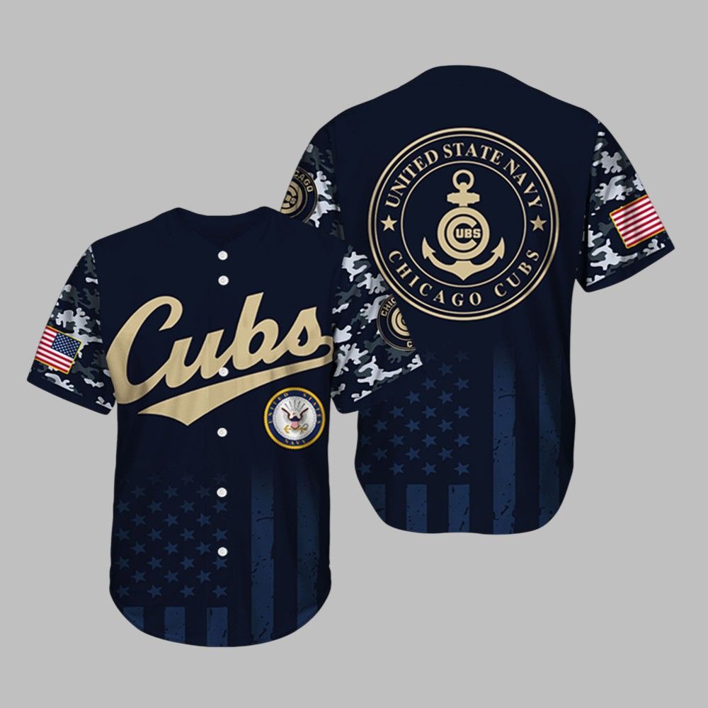 Cubs US Navy Appreciation Night 2025 Baseball Jersey - Grishko.com