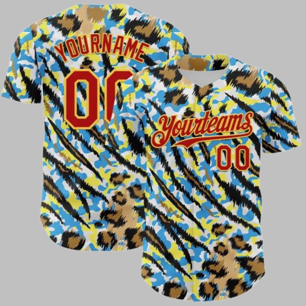 Custom Pattern Rave Party Animal Tiger Leopard Print Baseball Jersey - Grishko.com