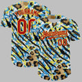 Custom Pattern Rave Party Animal Tiger Leopard Print Baseball Jersey - Grishko.com