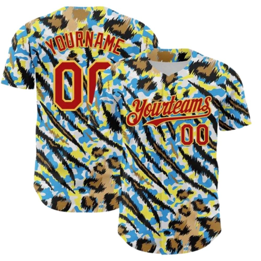 Custom Pattern Rave Party Animal Tiger Leopard Print Baseball Jersey - Grishko.com