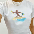 Cute Beach Baby Coastal Girl Tropical Summer Shirt Coquette Fit Streetwear T-Shirts
