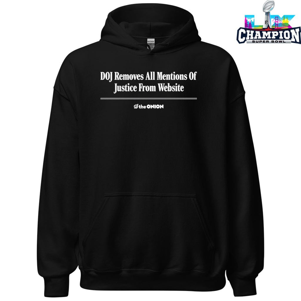 DOJ Removes All Mentions Of Justice From Website The Onion T-Shirts