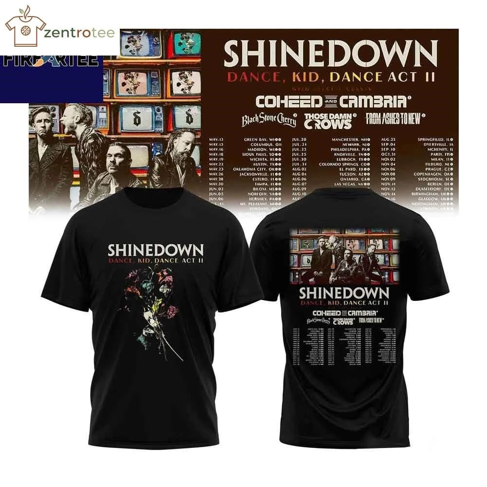 Dance, Kid, Dance Act II World Tour Shinedown 2026 tee
