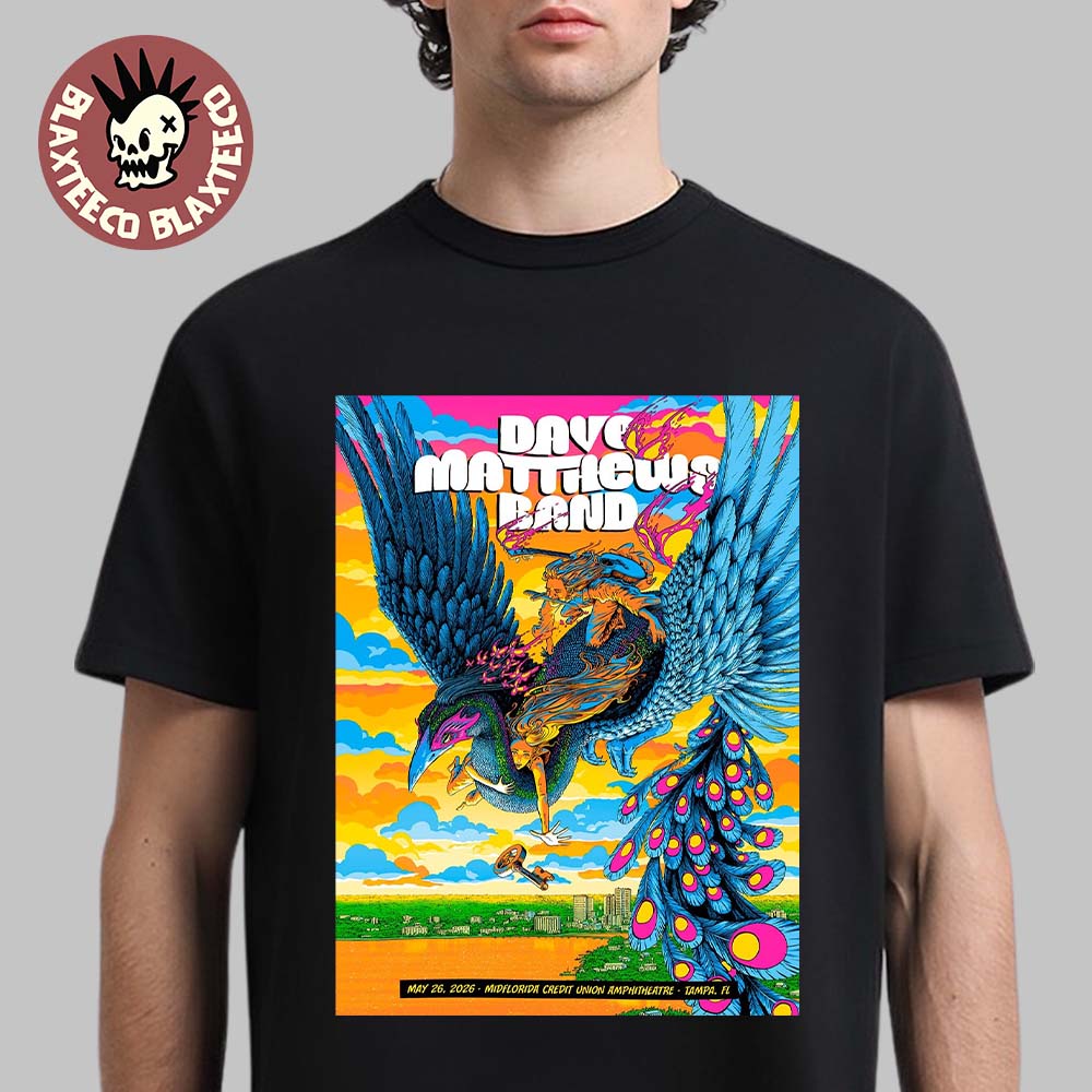 Dave Matthews Band Tampa Florida 2026 Event Poster At MidFlorida Credit Union Amphitheatre On May 26 2026 T-Shirt