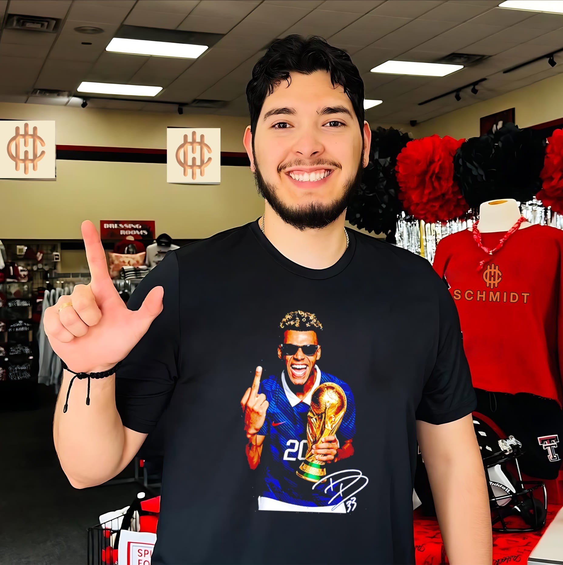 Desire Doué France National Team World Cup middle finger signature shirt