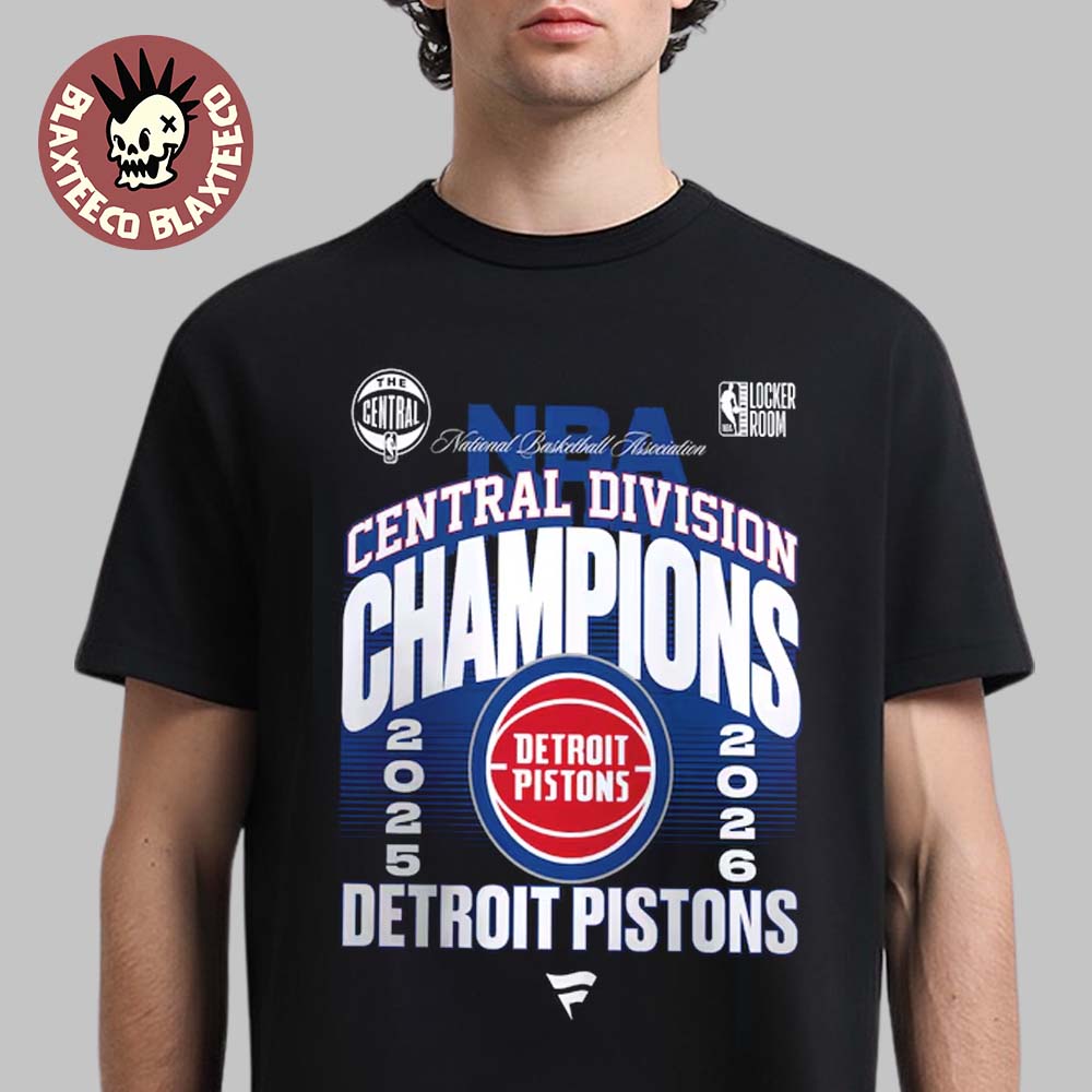 Detroit Pistons 2026 NBA Central Division Champions Locker Room T-Shirt