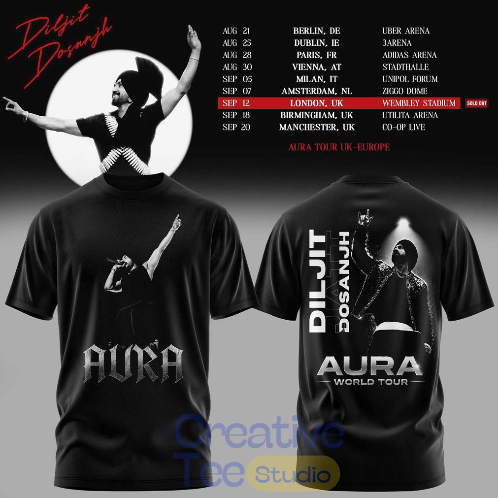 Diljit Dosanjh Aura World Tour ’26 – Europe & UK Special Edition Tee Hoodie