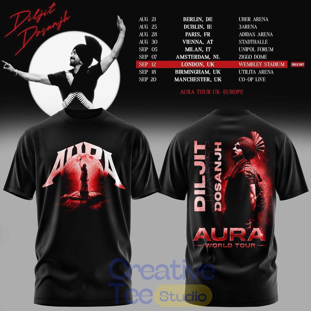 Diljit Dosanjh Aura World Tour ’26 – Europe & UK Edition T-Shirt