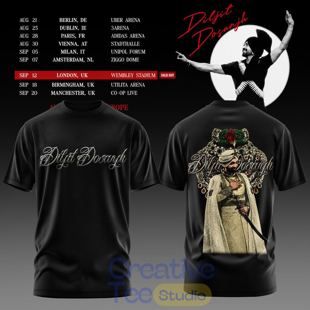 Diljit Dosanjh’s Aura World Tour 2026 Black Edition Tee