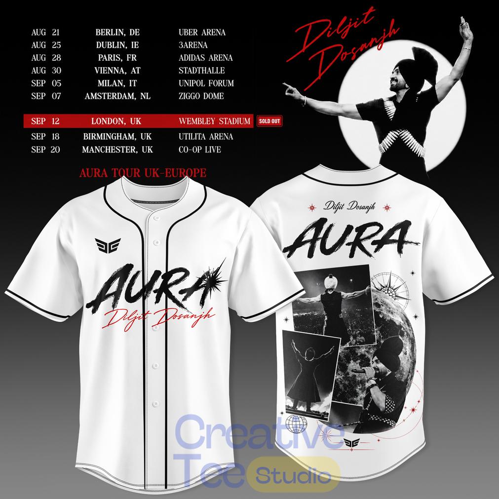 Diljit Dosanjh’s Aura World Tour 2026 Edition Baseball Jersey