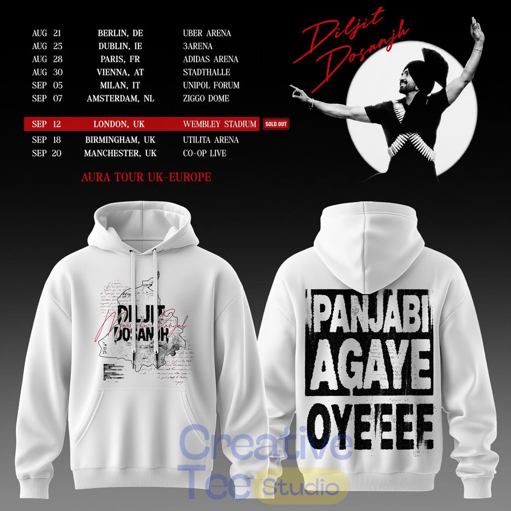 Diljit Dosanjh’s Aura World Tour 2026 White Edition Hoodie