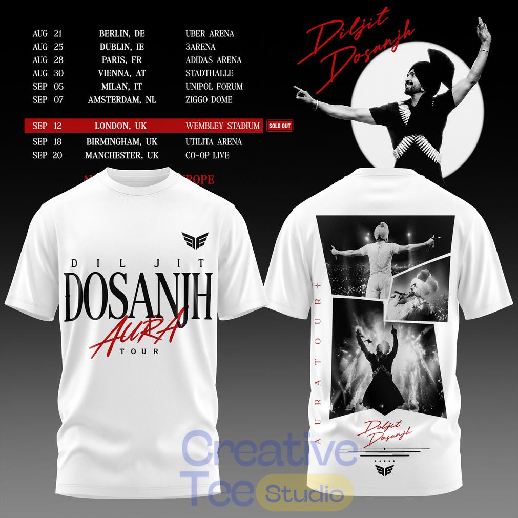 Diljit Dosanjh’s Aura World Tour 2026 White Edition Tee