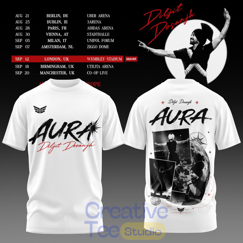 Diljit Dosanjh’s Aura World Tour 2026 White Edition Tee