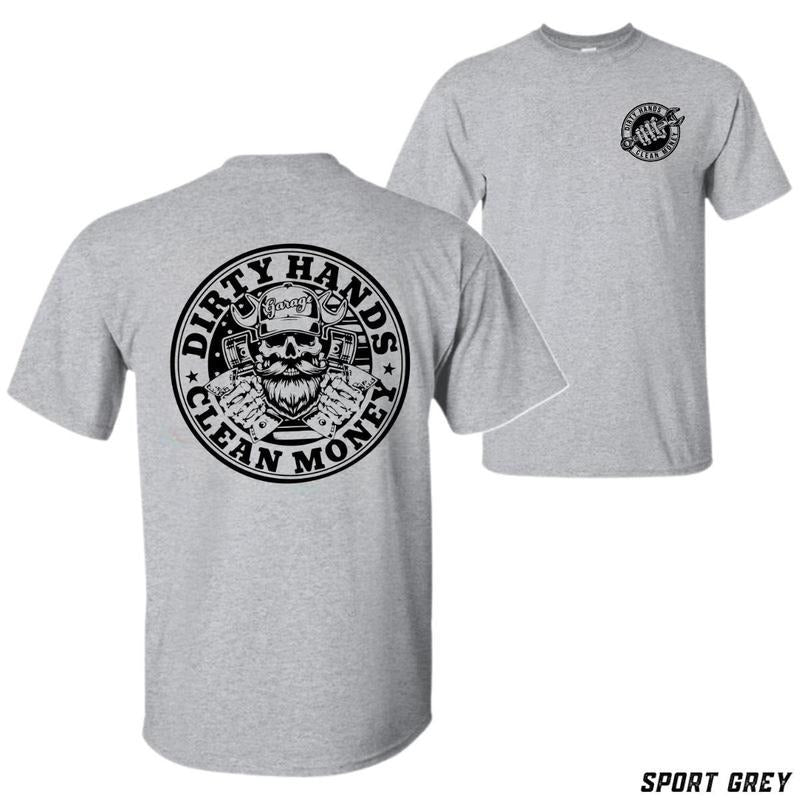 Dirty Hands Clean Money Bold Skull Money Tiktok Shop Store Hard Workers Gear Heads Comfortable Everyday T-Shirts