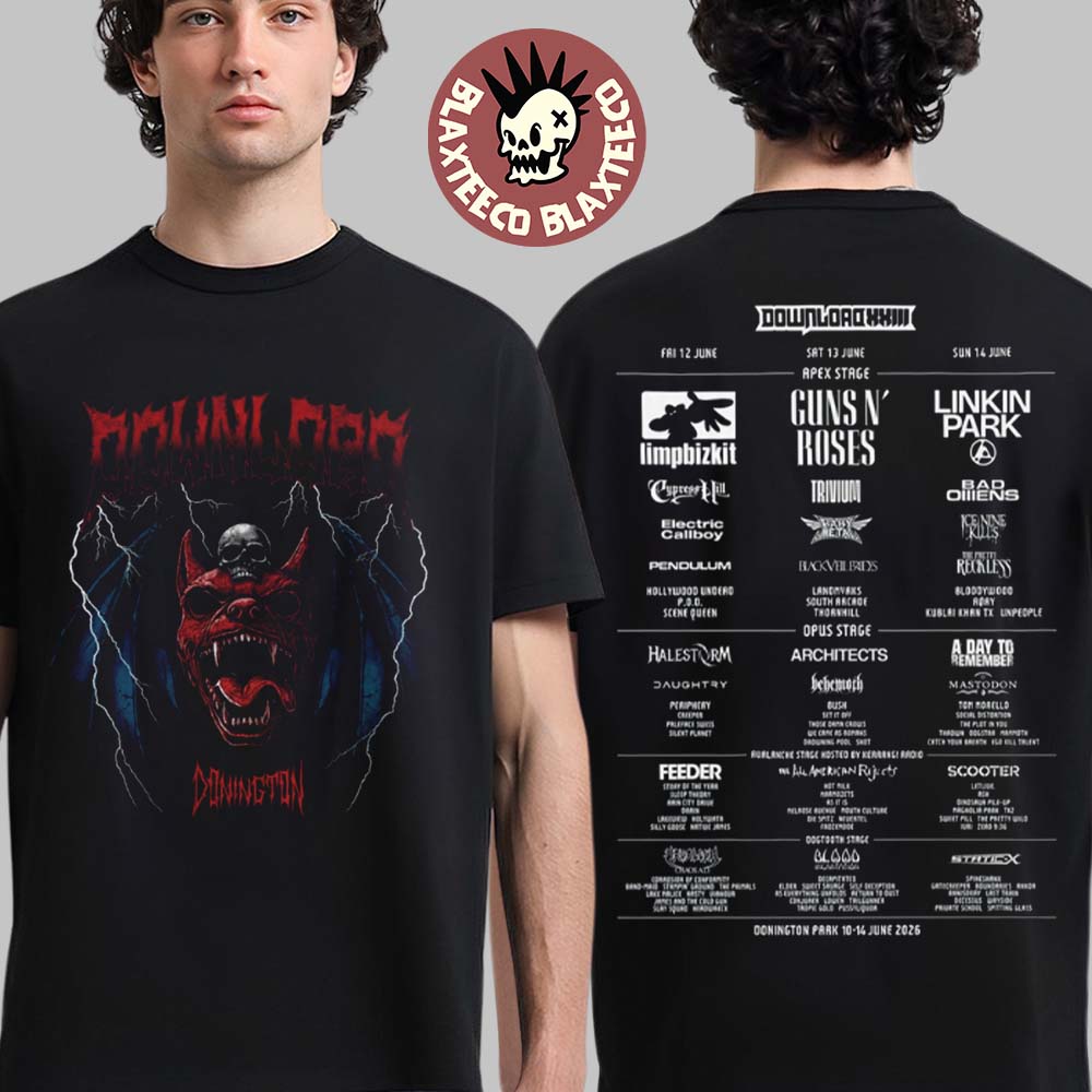 Download Festival 2026 Merch In Donnington UK From 10 To 14 June 2026 Bat Dog 2026 Line-Up T-Shirt