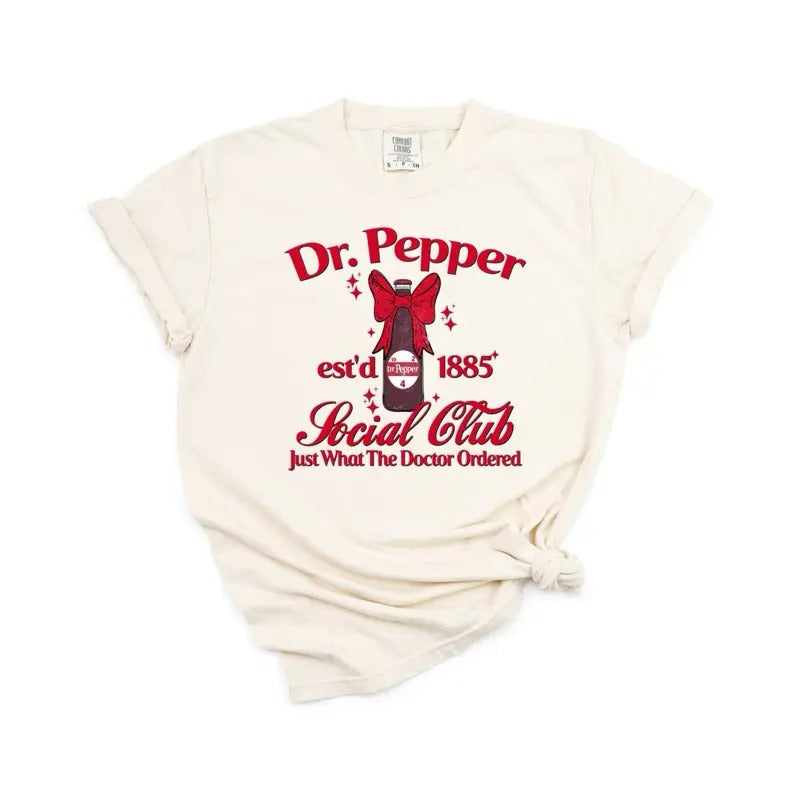 Dr. P Soda Bow Social Club Ivory Comfort Colors T-Shirts