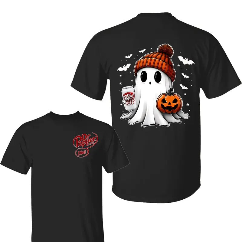 Dr Pepper Ghost Cute Pumpkin Halloween Shirt Dr Pepper Halloween Shirt Classic Cotton 2 Sided Print All Sizes T-Shirts